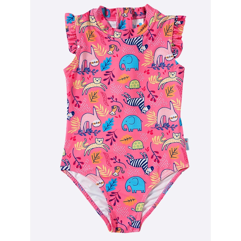Maiô Praia Safari Rosa Kids Tip Top Infantil