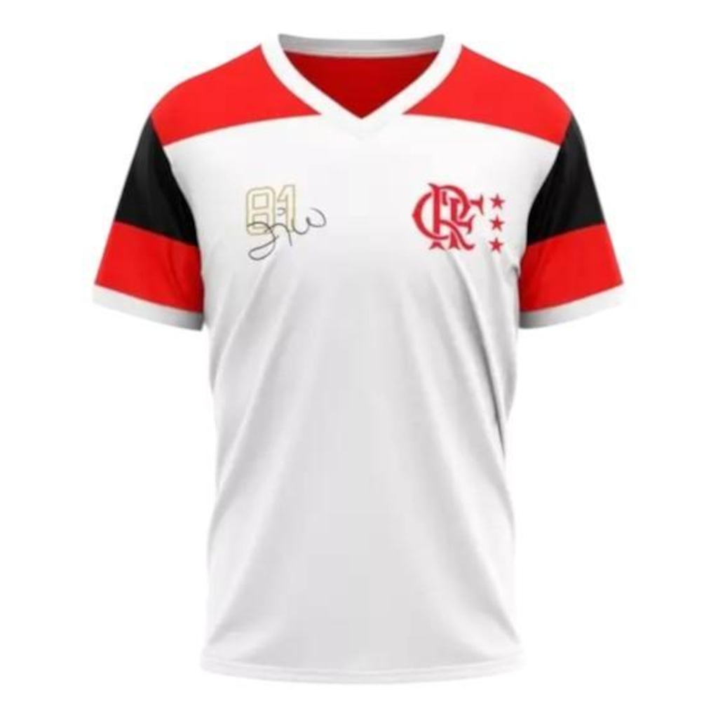 Camisa Braziline Flamengo Zico Retro Adt Dry - Masculina