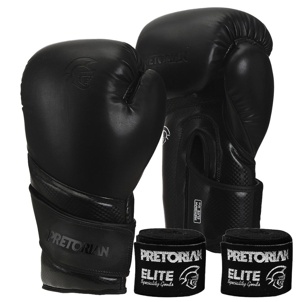 Kit Luva de Boxe e Muay Thai Elite Pretorian