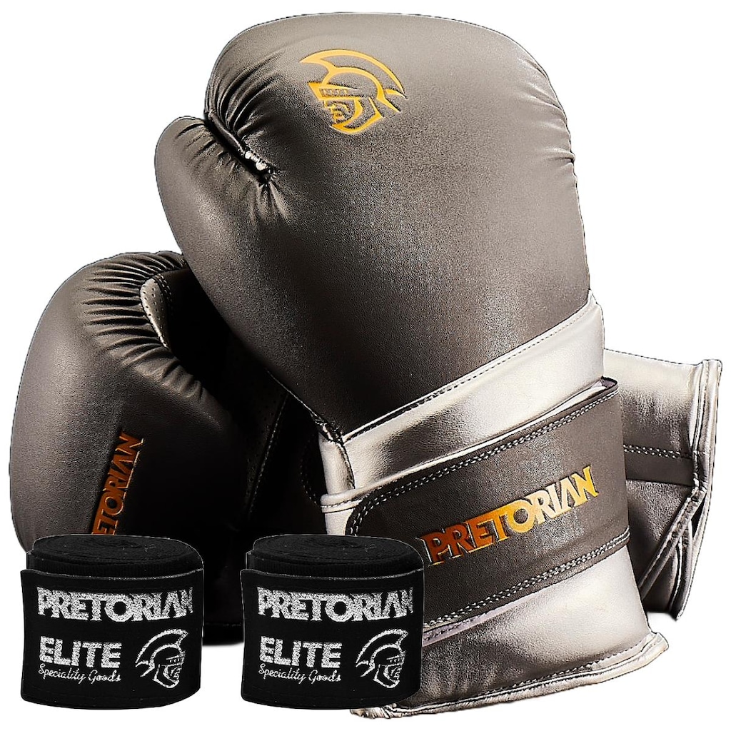 Kit Luva de Boxe e Muay Thai Elite Pretorian