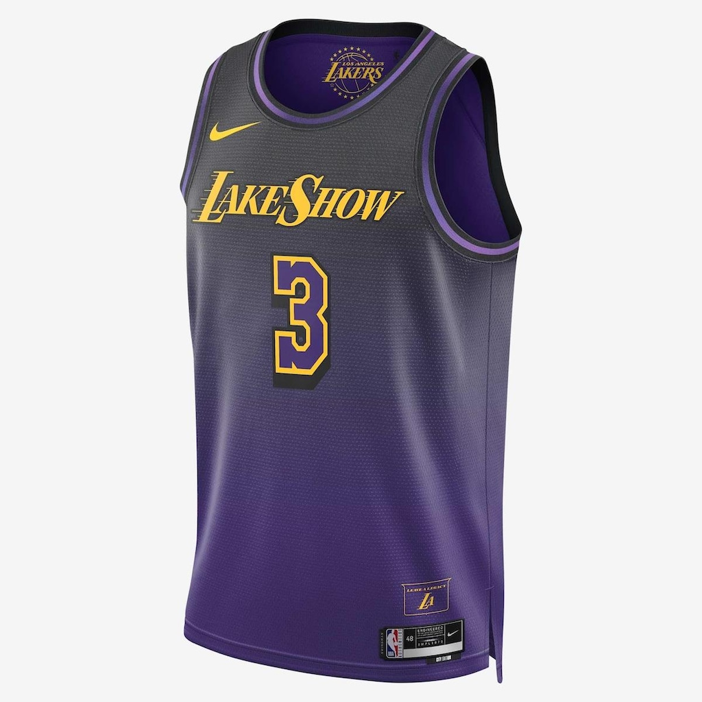 Camiseta Regata Nike Nba Los Angeles Lakers City Edition 2024/25 - Masculina - Foto 1