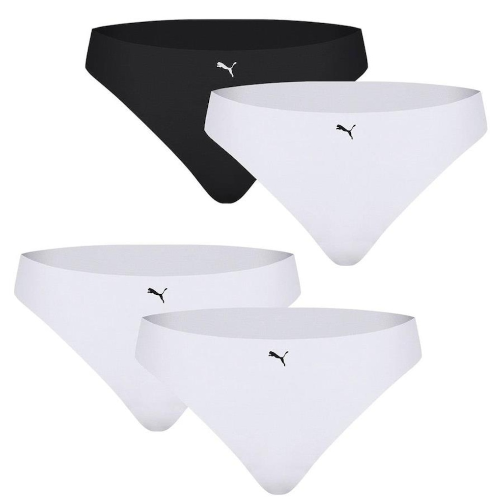 Kit Calcinha Puma Corte a Fio - 4 Unidades - Feminina