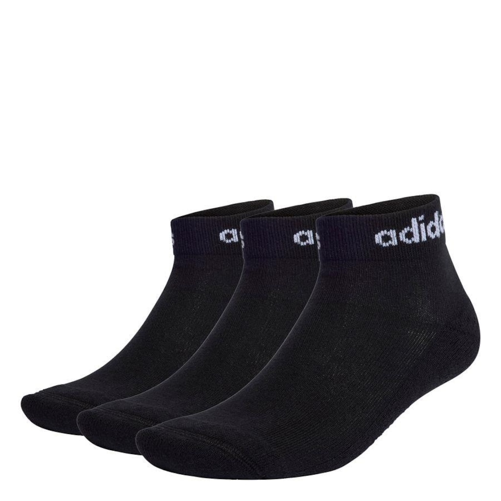 Kit Meias Finas Linear Ankle com 3 Pares - Adulto