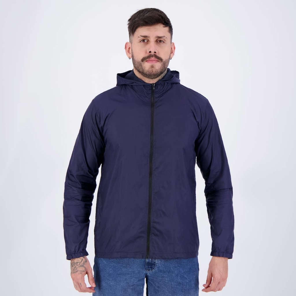 Jaqueta Area Corta Vento Manga Longa Marinho