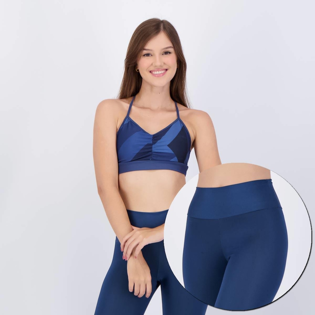 Conjunto Calça Legging e Top Area Azul Marinho