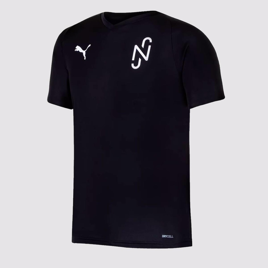 Camiseta Puma Neymar JR NJR Teamliga Core Juvenil Preta e Branca