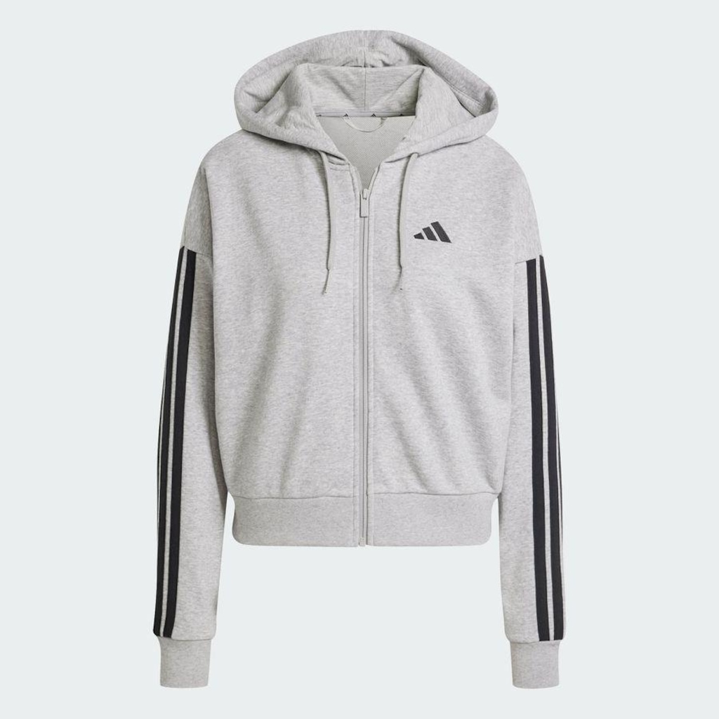 Imagem 3 do produto Blusão adidas Capuz Zíper Essentials Três Listras - Feminina