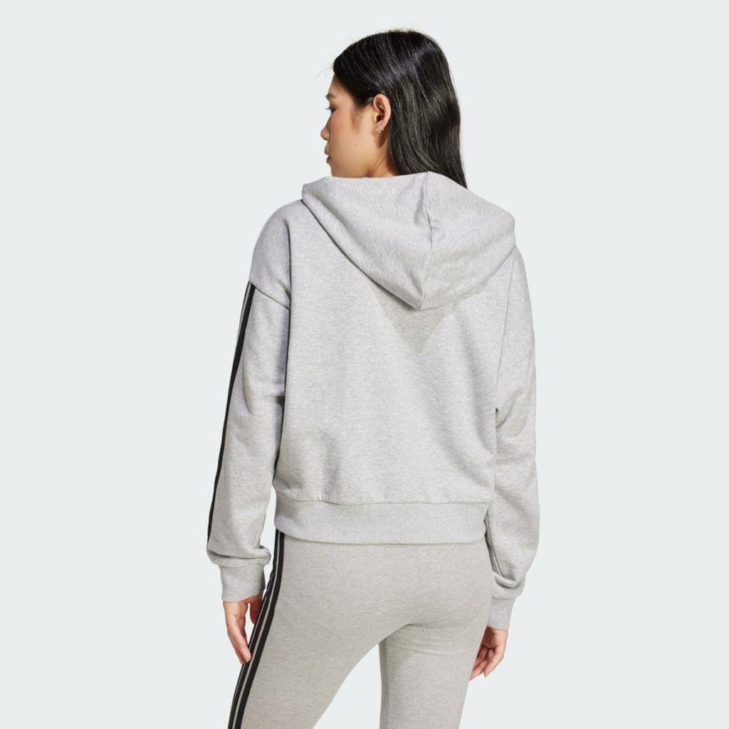 Imagem 4 do produto Blusão adidas Capuz Zíper Essentials Três Listras - Feminina
