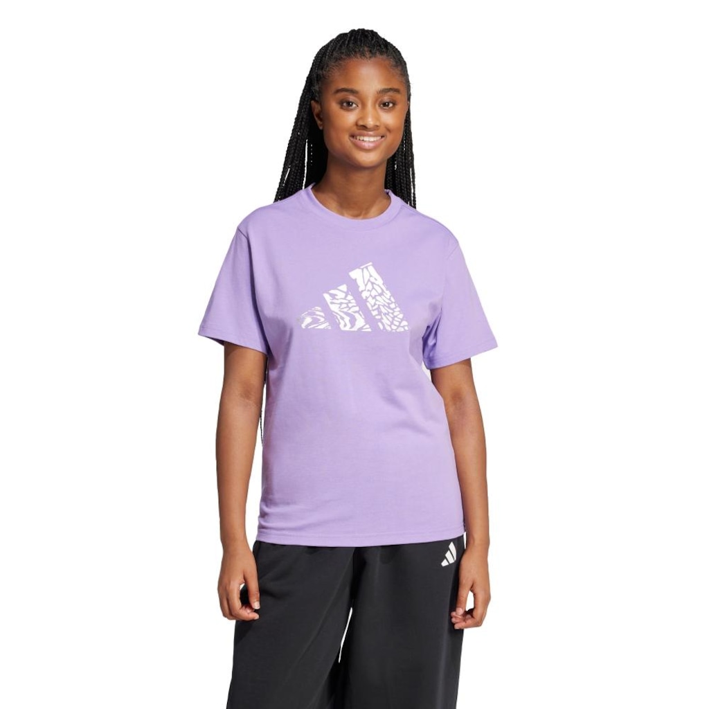 Camiseta Estampada Tech Metallic adidas - Feminina