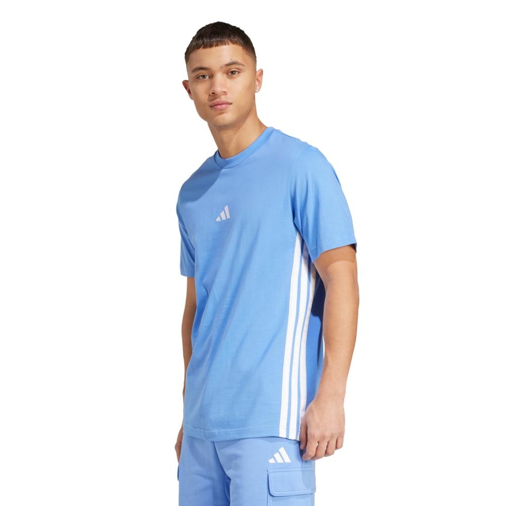 Camiseta adidas Malha Simples Essentials Três Listras - Masculina