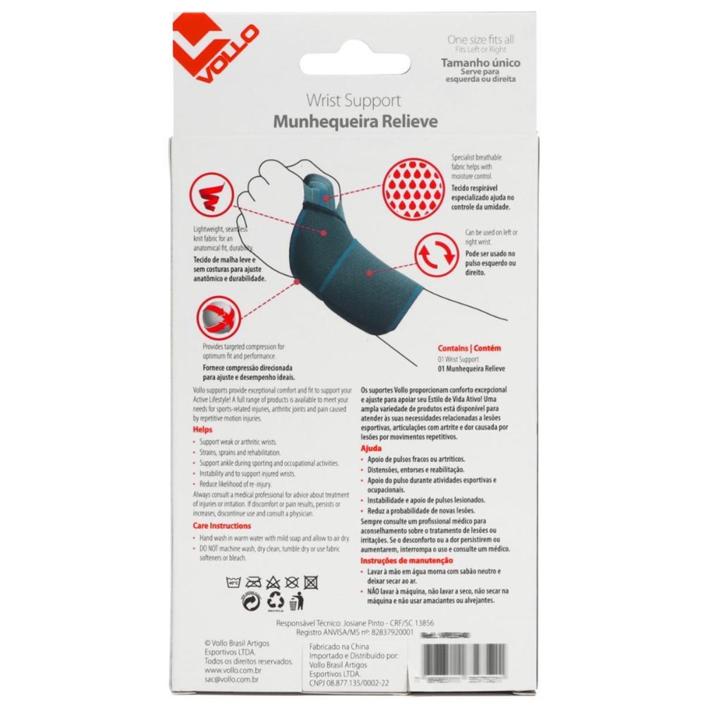Imagem 5 do produto Munhequeira Vollo Relieve Ajustável