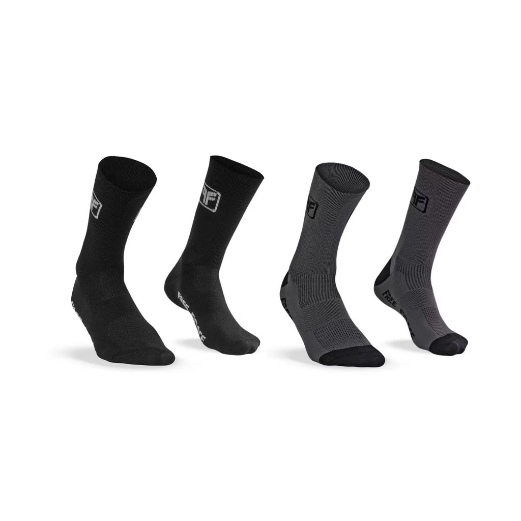 Meia Cano Médio de Ciclismo Free Force - 2 Unidades - Masculina
