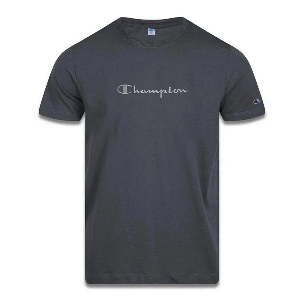 Camiseta Champion Manga Curta Malhão Script Peppercorn - Masculina