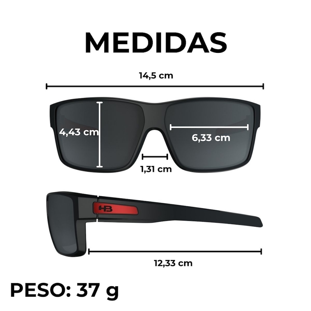 Imagem 4 do produto Óculos de Sol Unissex HB Big Vert Matte