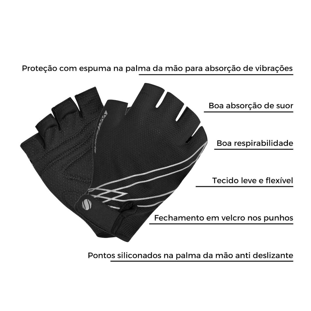 Imagem 3 do produto Luva ciclismo meio dedo curto Wg Sports Cycle - Adulto