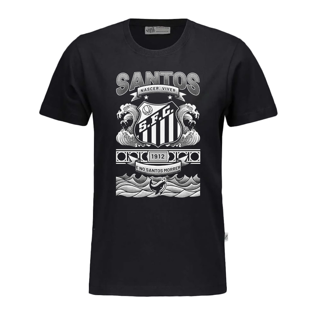 Camiseta do Santos Surf Center Nascer, Viver e No Santos Morrer - Infantil