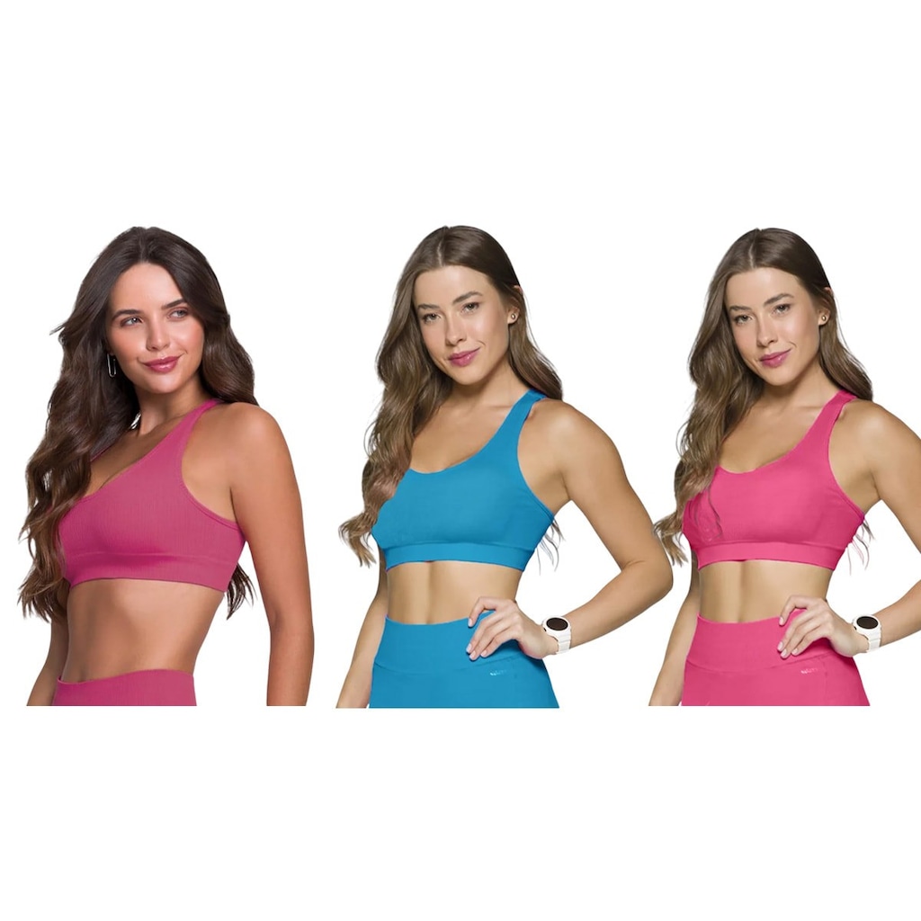 Top Canelado Selene Sem Costura - 3 Unidades - Feminino