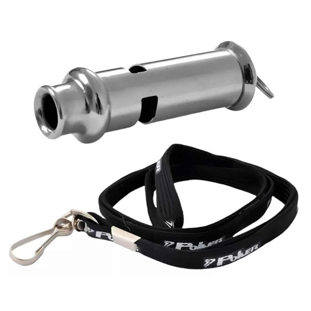 Apito Poker Mesário De Metal Cromado - Unissex