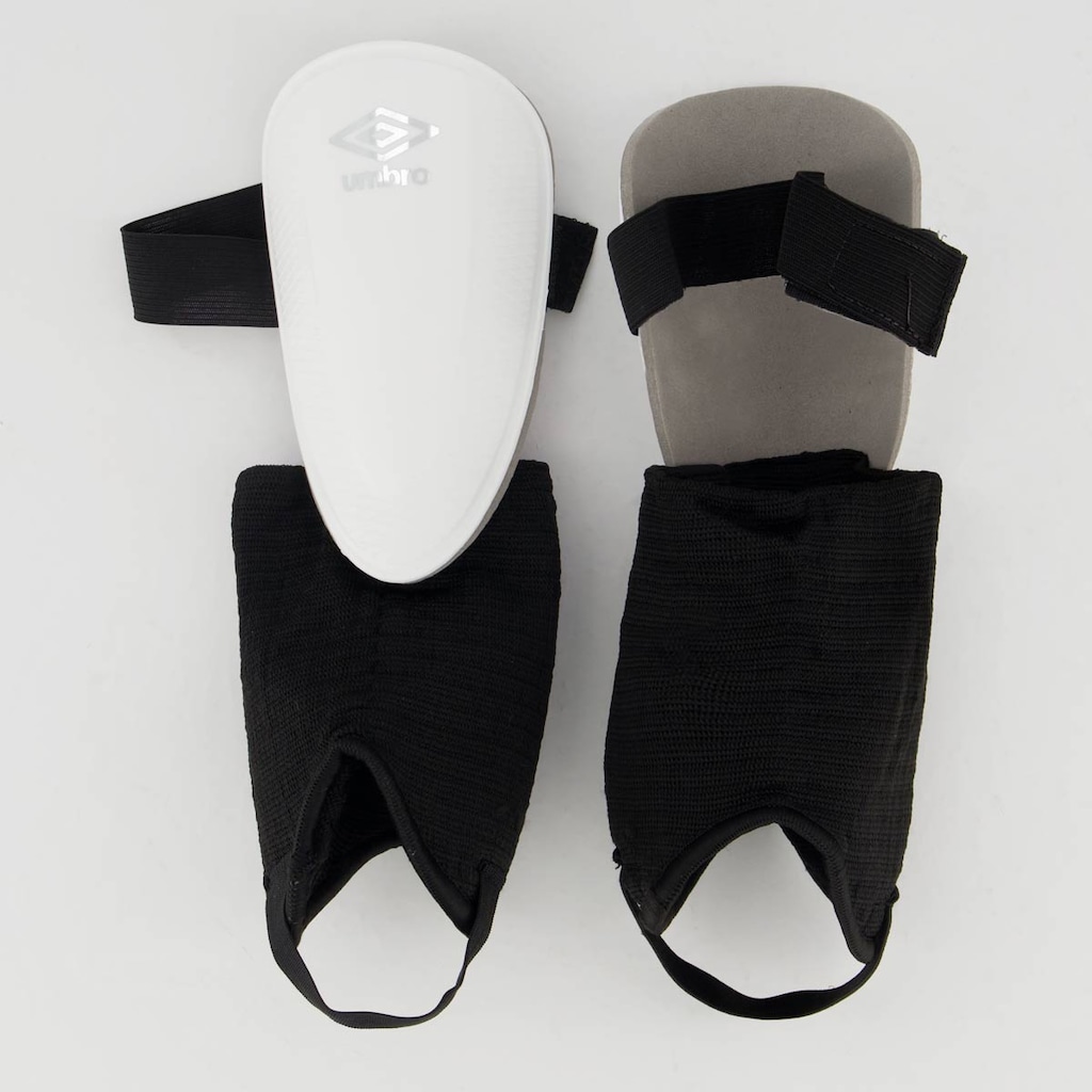 Caneleira Umbro Protection CT Juvenil Branca e