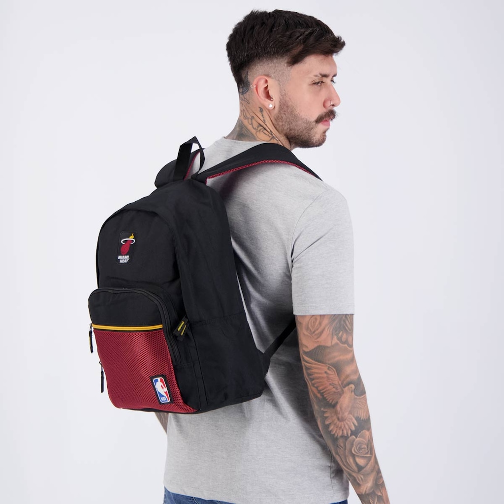 Mochila NBA Legend Miami Heat Preta - Unissex