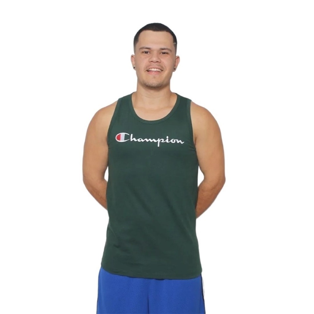 Camiseta Regata Champion Script Bordado - Masculina