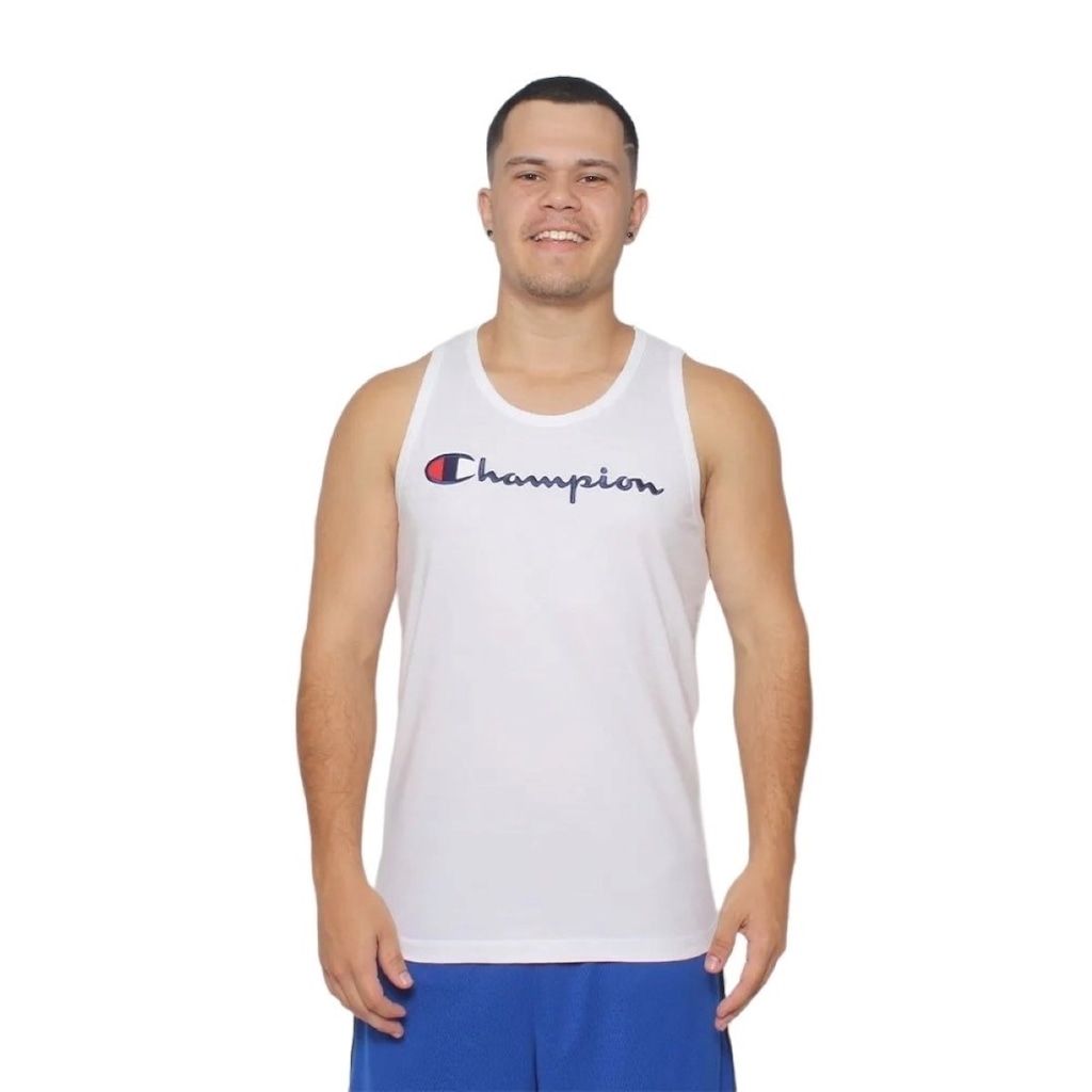 Camiseta Regata Champion Script Bordado - Masculina