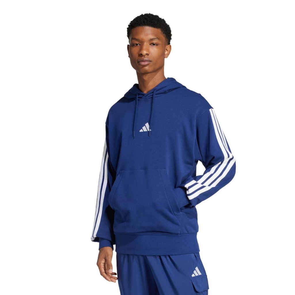 Blusão de Moletinho Capuz adidas Essentials 3-Stripes - Masculino