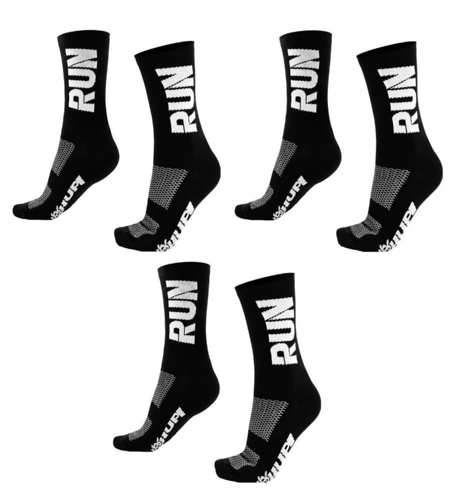 Kit 3 Pares Meias de Corrida Hupi Run Cano Médio 36 A 42 - Adulto