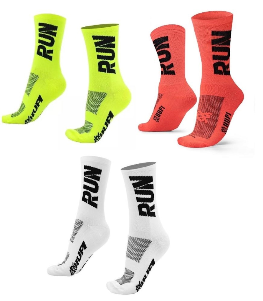 Kit 3 Pares Meias de Corrida Hupi Run Cano Médio 36 A 42 - Adulto