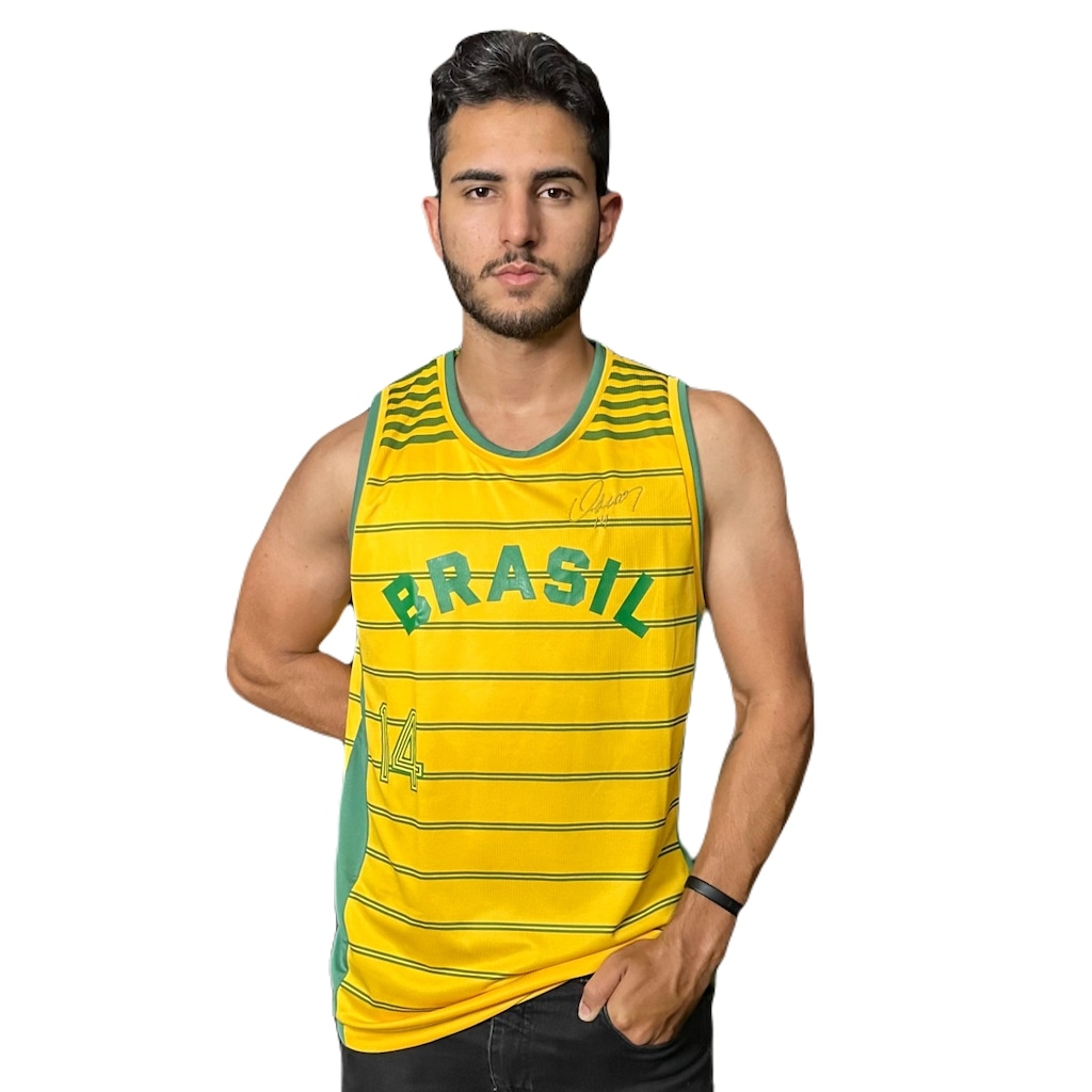 Camisa Regata Brasil Oscar #14 Pan 87 Braziline - Masculina