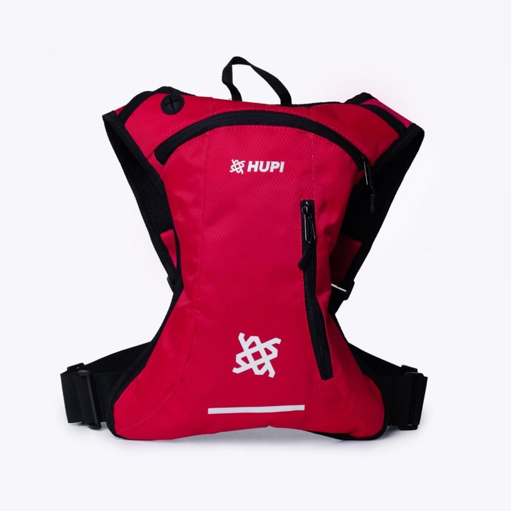 Mochila de Hidratação HUPI HUWE Lite Vermelho Neon com Refil
