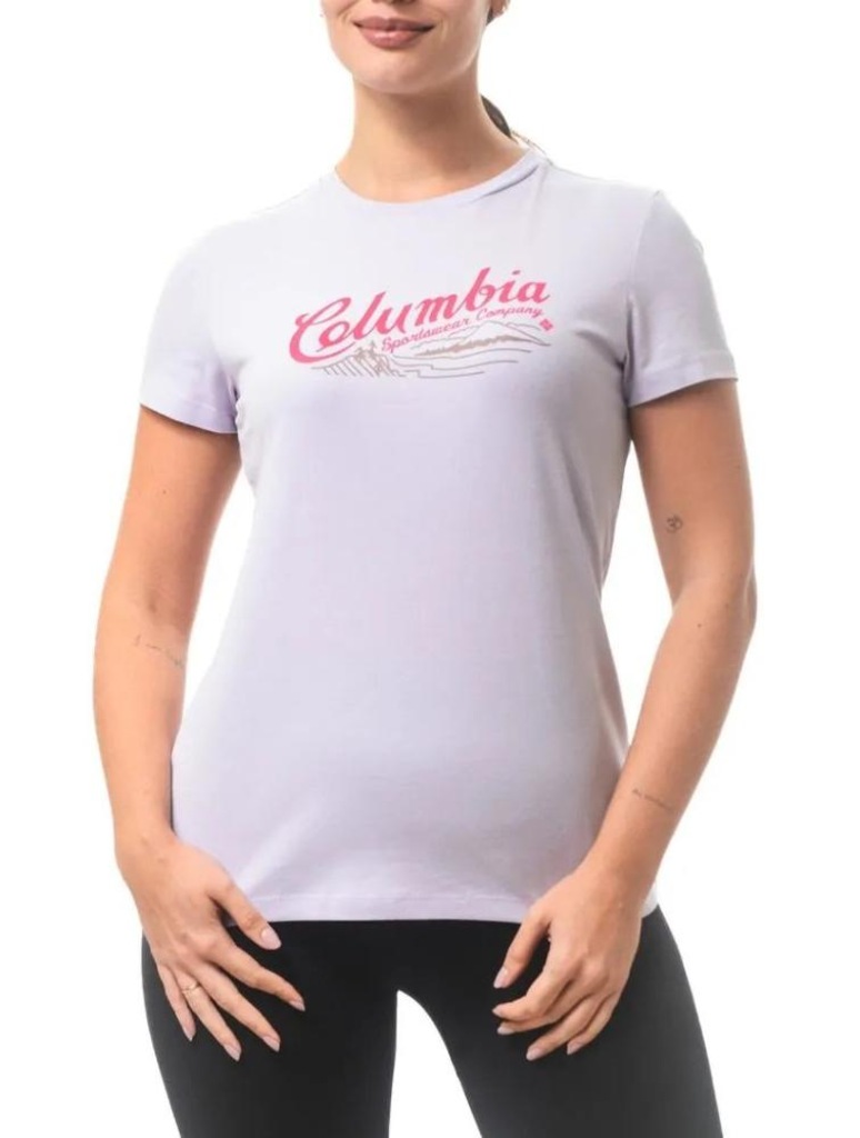 Camiseta Columbia Simply Scripted Lilás Feminino