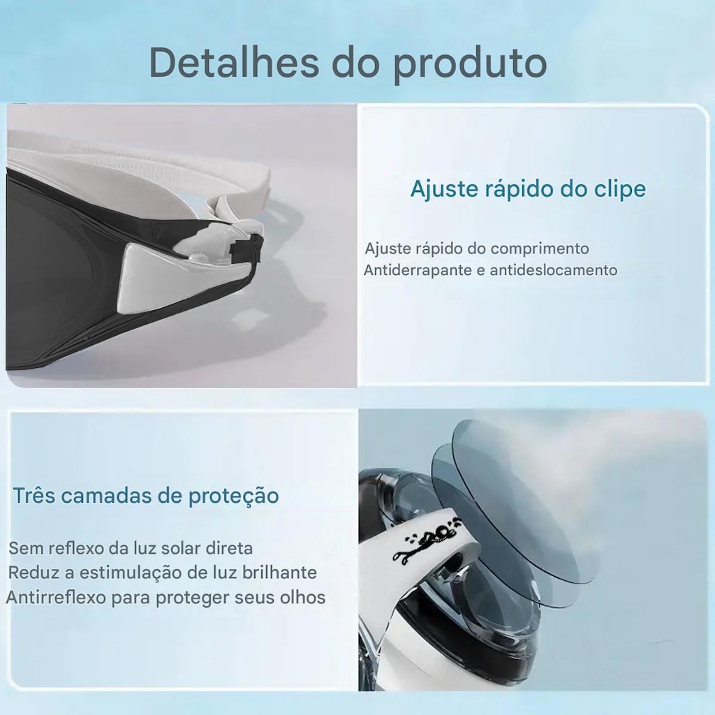 Imagem 5 do produto Óculos de Natação Gold Sports Speed Performance 9.0 High Definition - Adulto