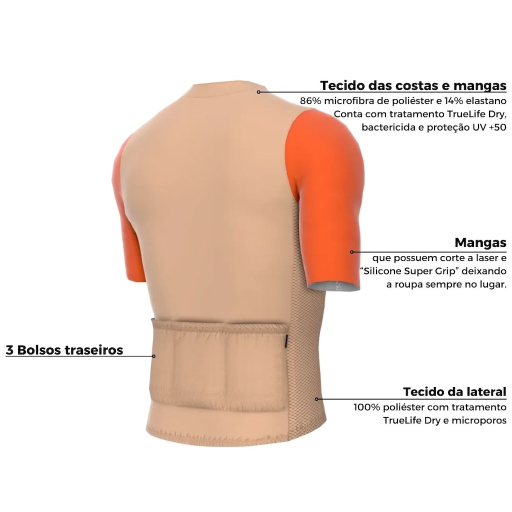 Imagem 2 do produto Camisa de ciclismo ERT Euro Berilo slim fit - Unissex