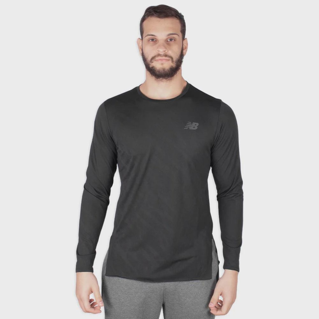 Camiseta Manga Longa New Balance Q Speed Jacquard - Masculina