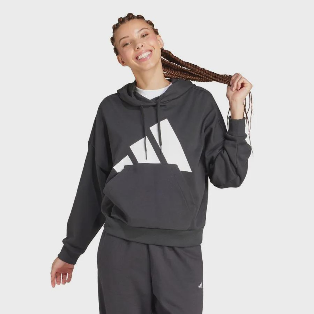 Imagem 2 do produto Blusão de Moletom Capuz adidas Essentials Big Logo French Terry Loose - Feminino