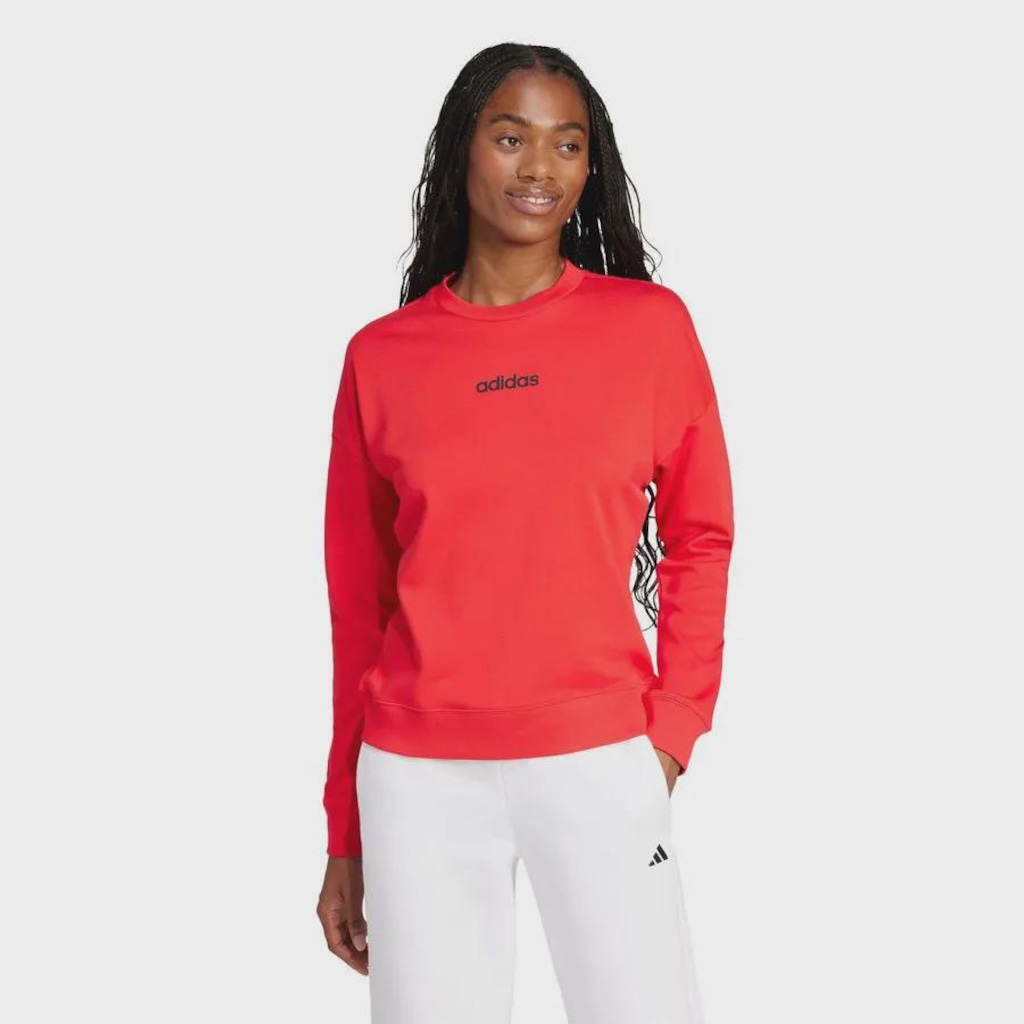 Imagem 2 do produto Blusão de Moletom adidas W Lin Ft Swt -Feminino