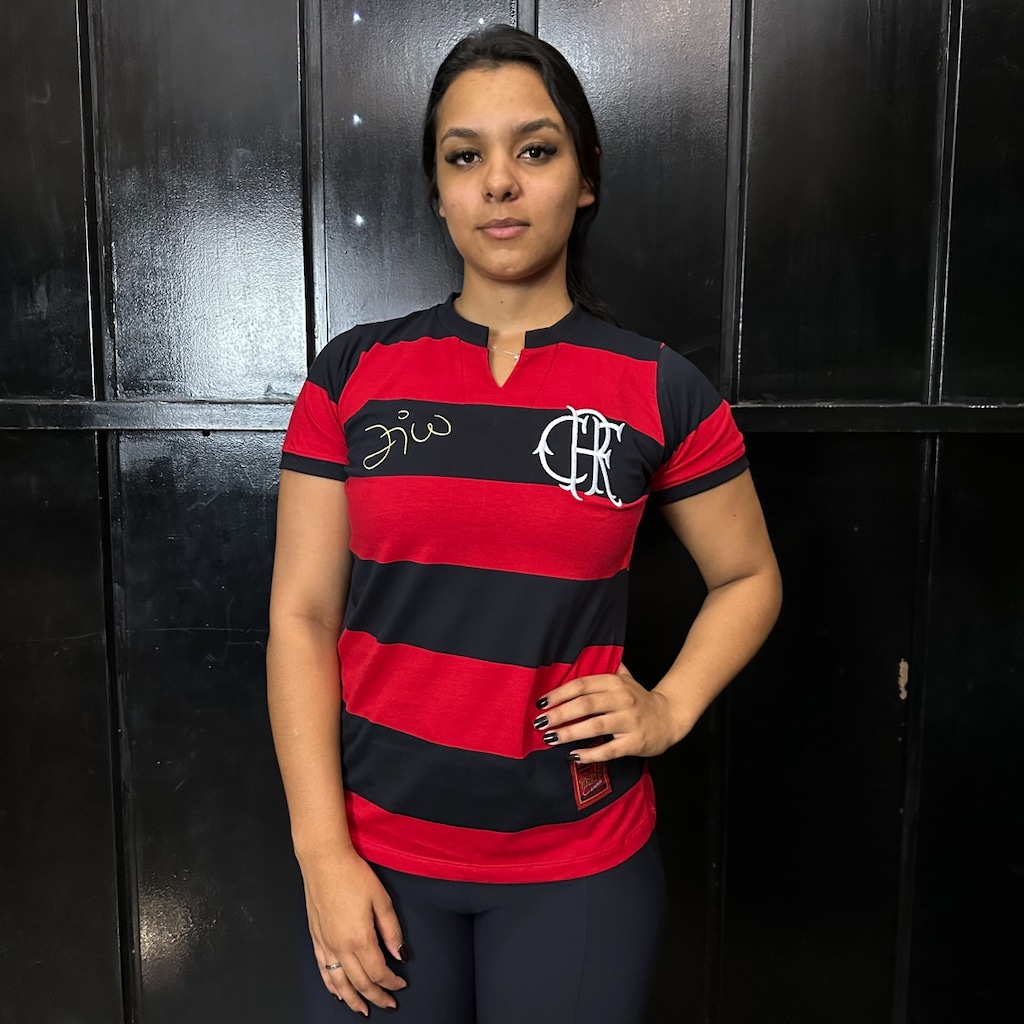 Camisa do Flamengo Braziline Baby Look Retrô Tri Carioca - Feminina