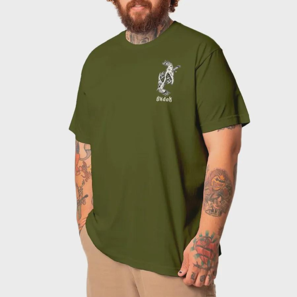 Camiseta Okdok Big Oversized Tattoo Hands - Masculina
