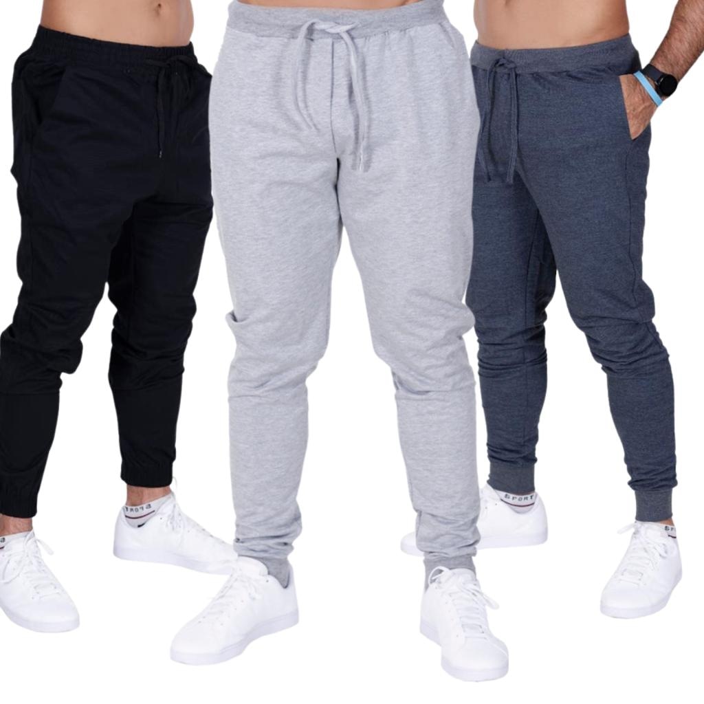 Kit Calça Moletom Esportiva Plus Size Frishop - 3 Unidades - Masculino