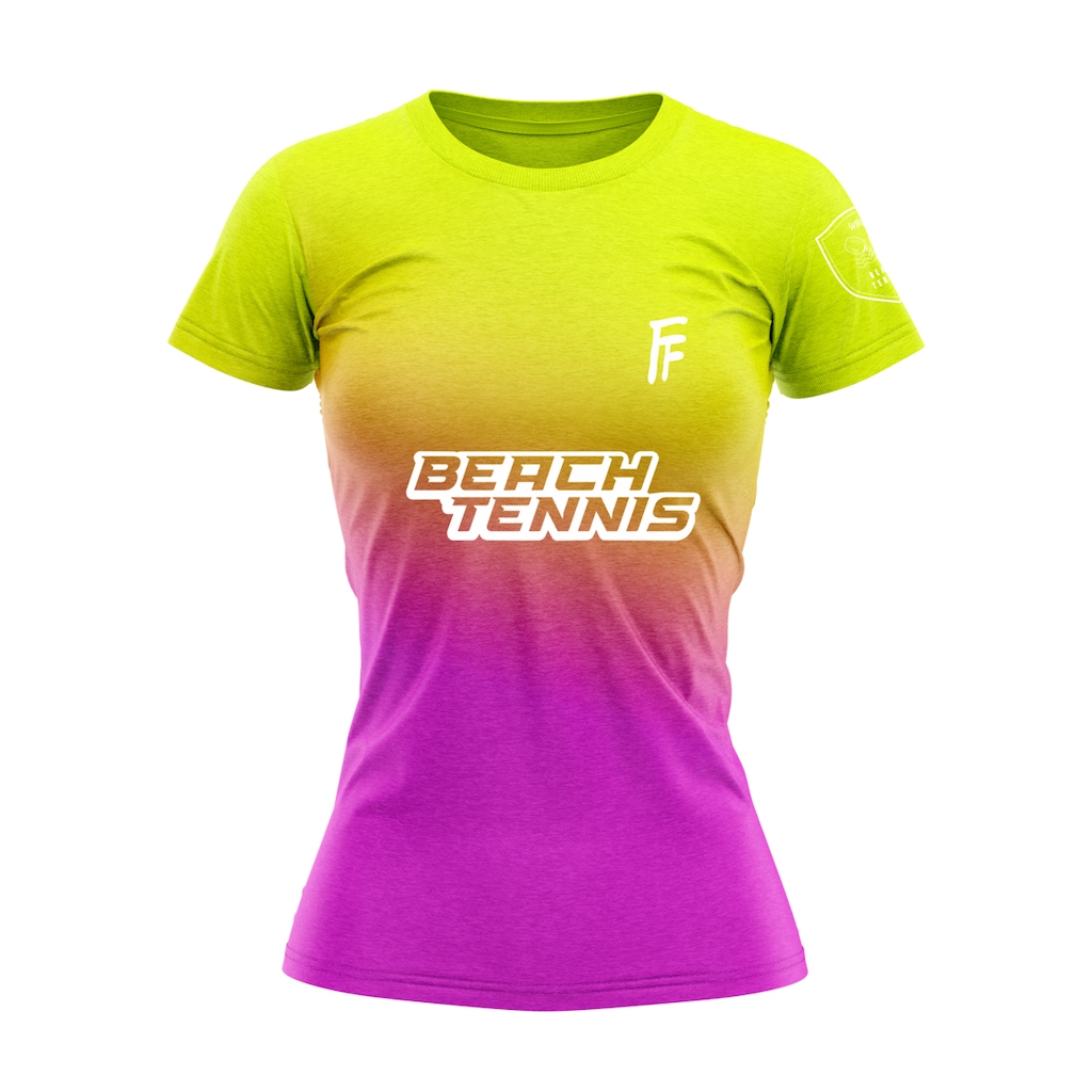 Camiseta Dry Fit Beach Tennis com Proteção Uv50 Cen - Feminina