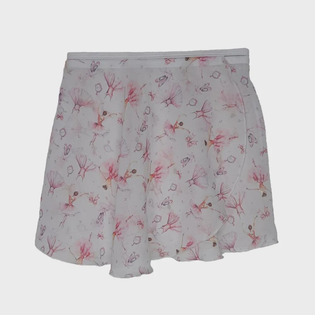 Saia Ballet Vya Fit Transpassada Estampada - Infantil