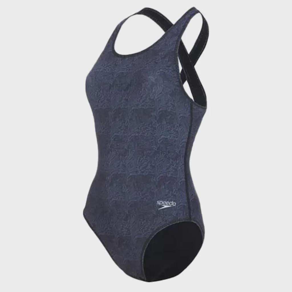 Maio Natação Speedo Cross Deep Map Costas Abertas - Feminino - Foto 1