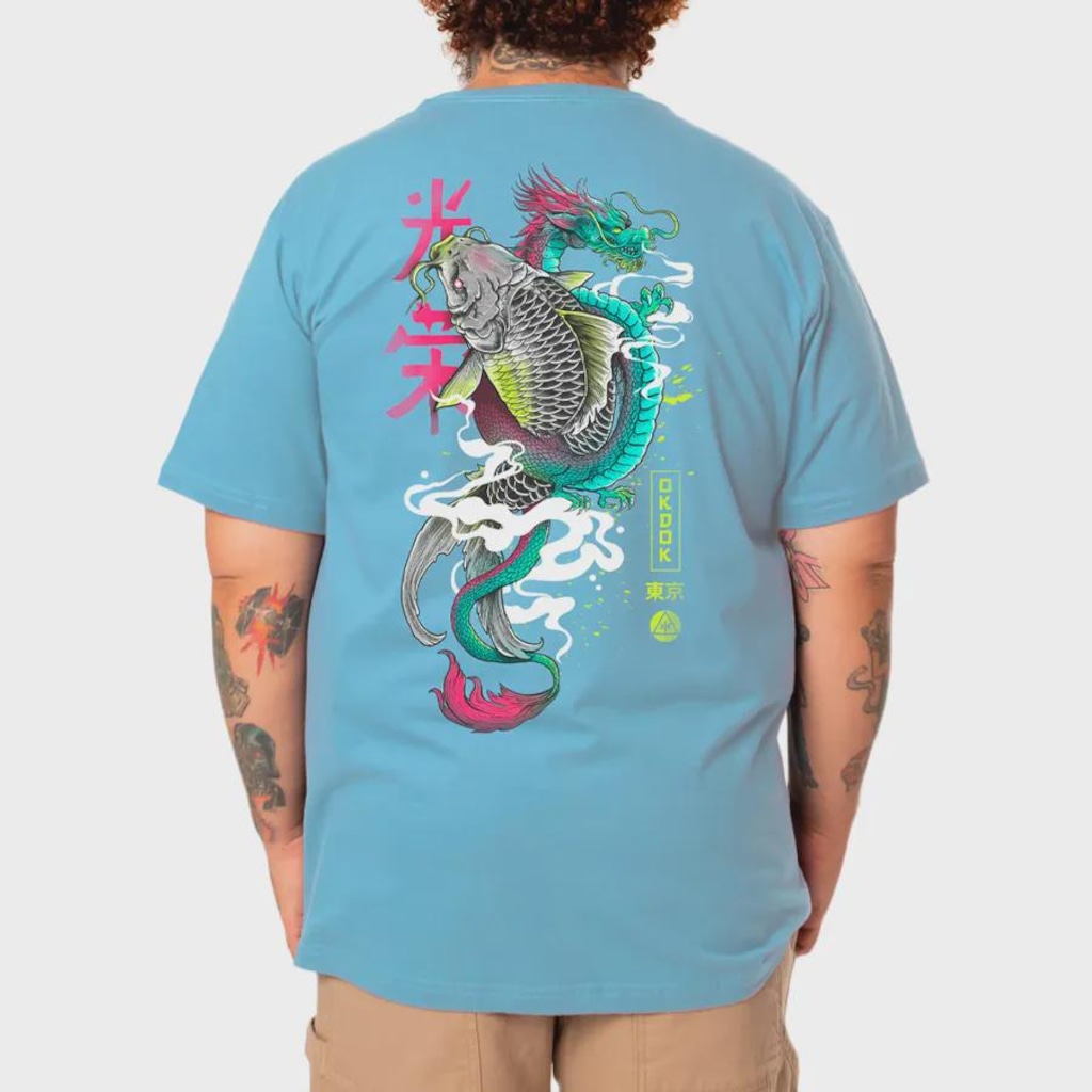 Camiseta Big Okdok Artistic Large Koi Fish - Masculina
