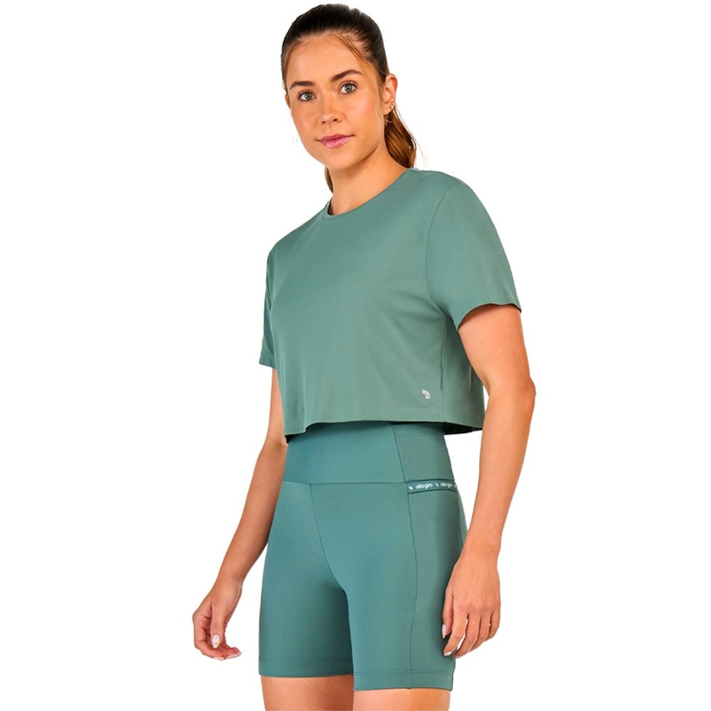Blusa Cropped Alto Giro Skin Fit - Feminino