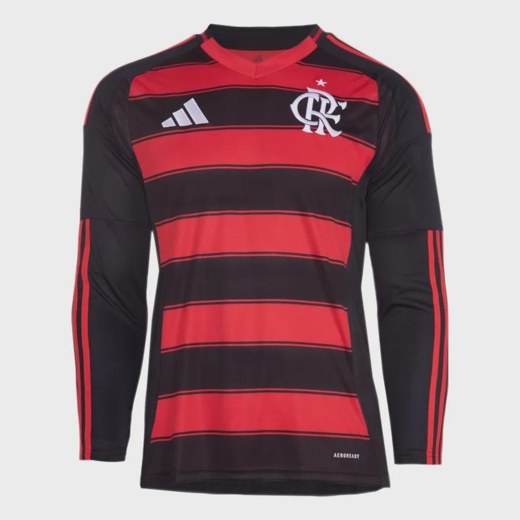 Camisa I Flamengo Manga Longa 25/26 adidas - Masculina