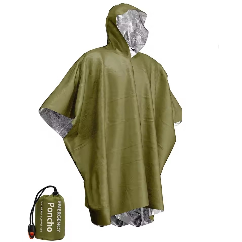 Capa Esportivo Gold Sports Térmico de Emergência Anti Chuva para Caminhadas e Acampamentos