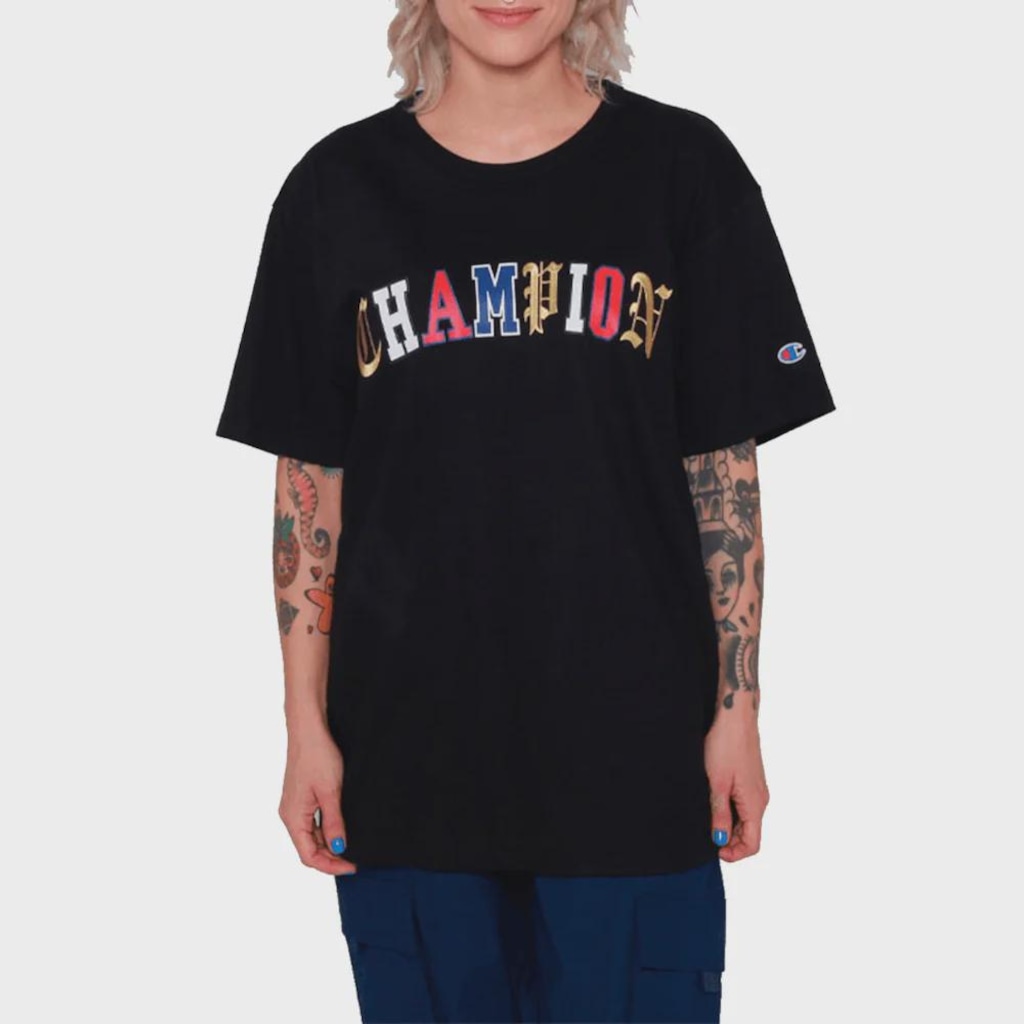 Camiseta Champion Mix College Silk - Feminina