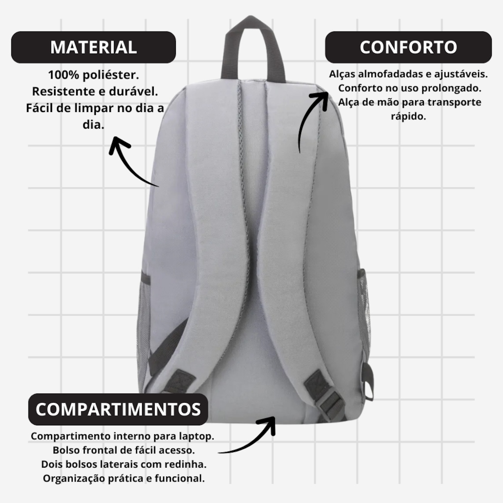 Imagem 5 do produto Mochila Olympikus Basic New - 16 Litros