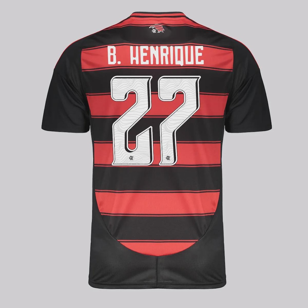 Camisa do Flamengo I 2025 adidas 27 B. Henrique - Masculina - Foto 1